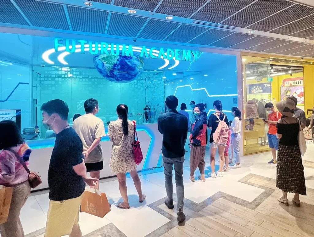 Families queueing outside a Futurum Academy campus